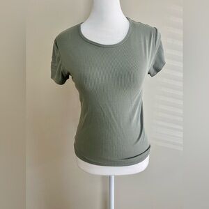 Abercrombie And Fitch Green Rob Knit Basic Tee Soft Stretchy Size Small